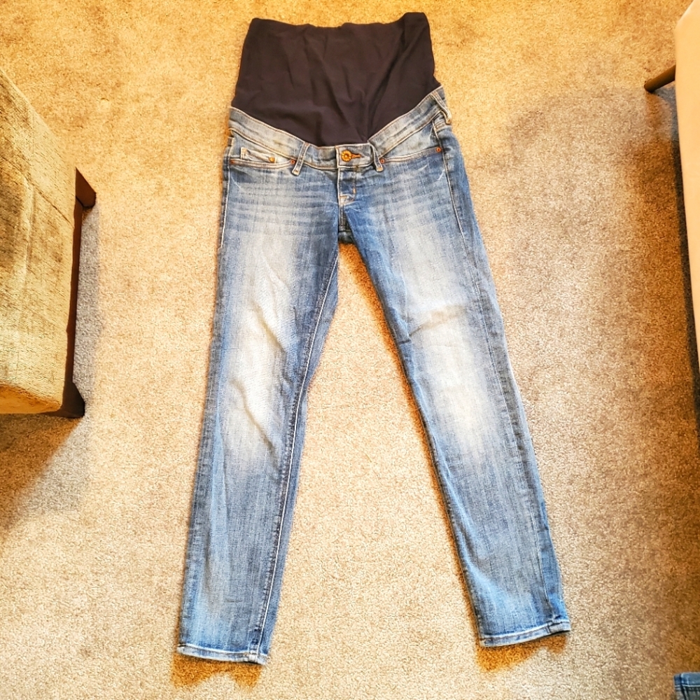 H&M mama maternity skinny rib ankle jeans US 4